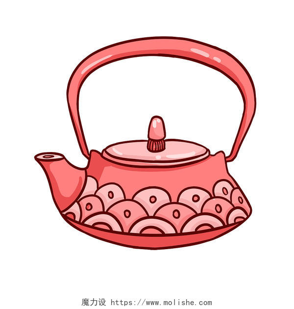 粉色茶壶素材 茶叶茶壶 小清新装饰素材 PNG素材